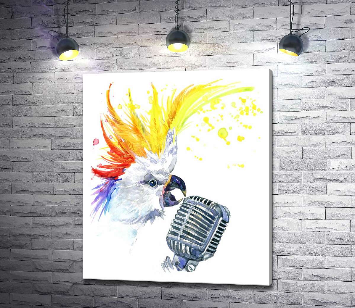 

Картина ArtPoster Желточубый рокер какаду поет в микрофон 100x118 см Модуль №1