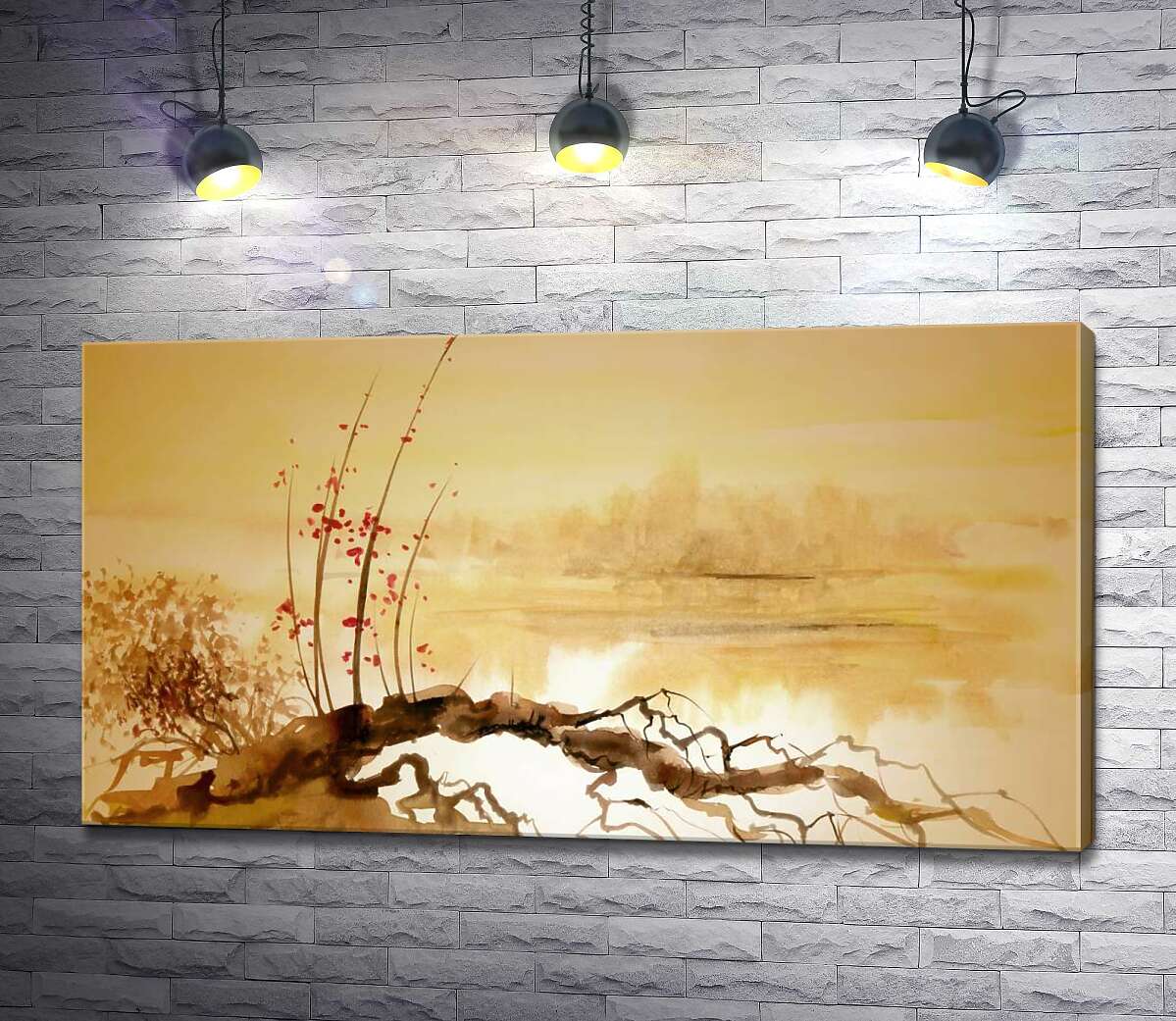 

Картина ArtPoster Крючковатые корни дерева сакуры пускают корни в воду 130x70 см Модуль №1