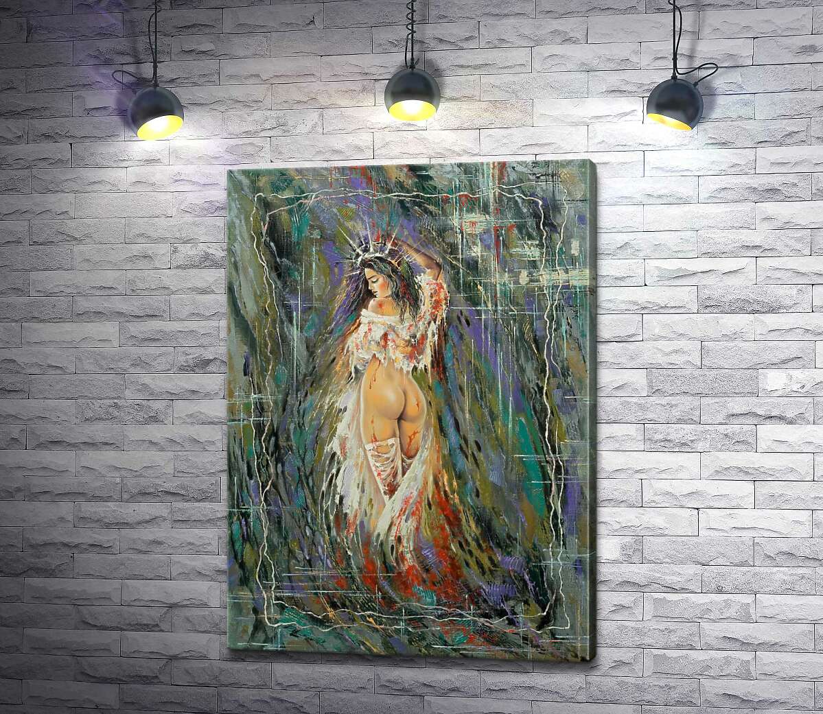 

Картина ArtPoster Капли крови стекают по обнаженному телу девушки 130x183 см Модуль №1