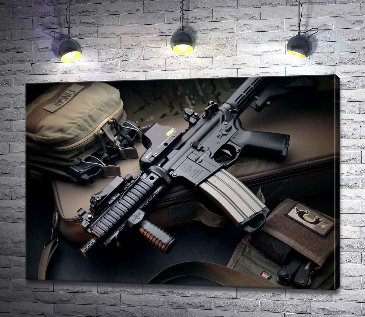 

Картина ArtPoster Жизнь военного: автомат и снаряжение 130x91 см Модуль №1