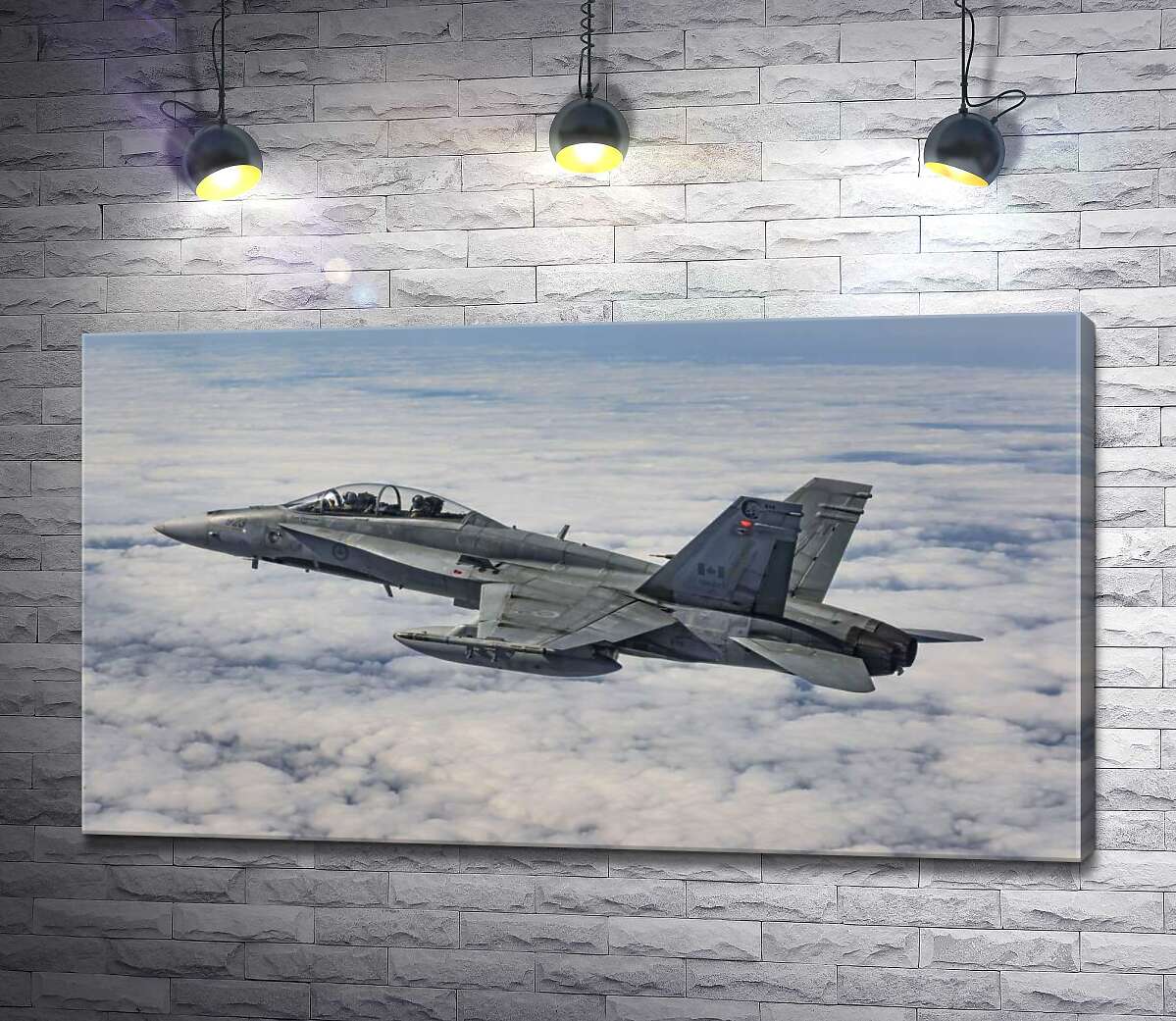 

Картина ArtPoster Канадский истребитель Mc Donnell Douglas CF-18 Hornet разрезает небесное пространство 100x56 см Модуль №1