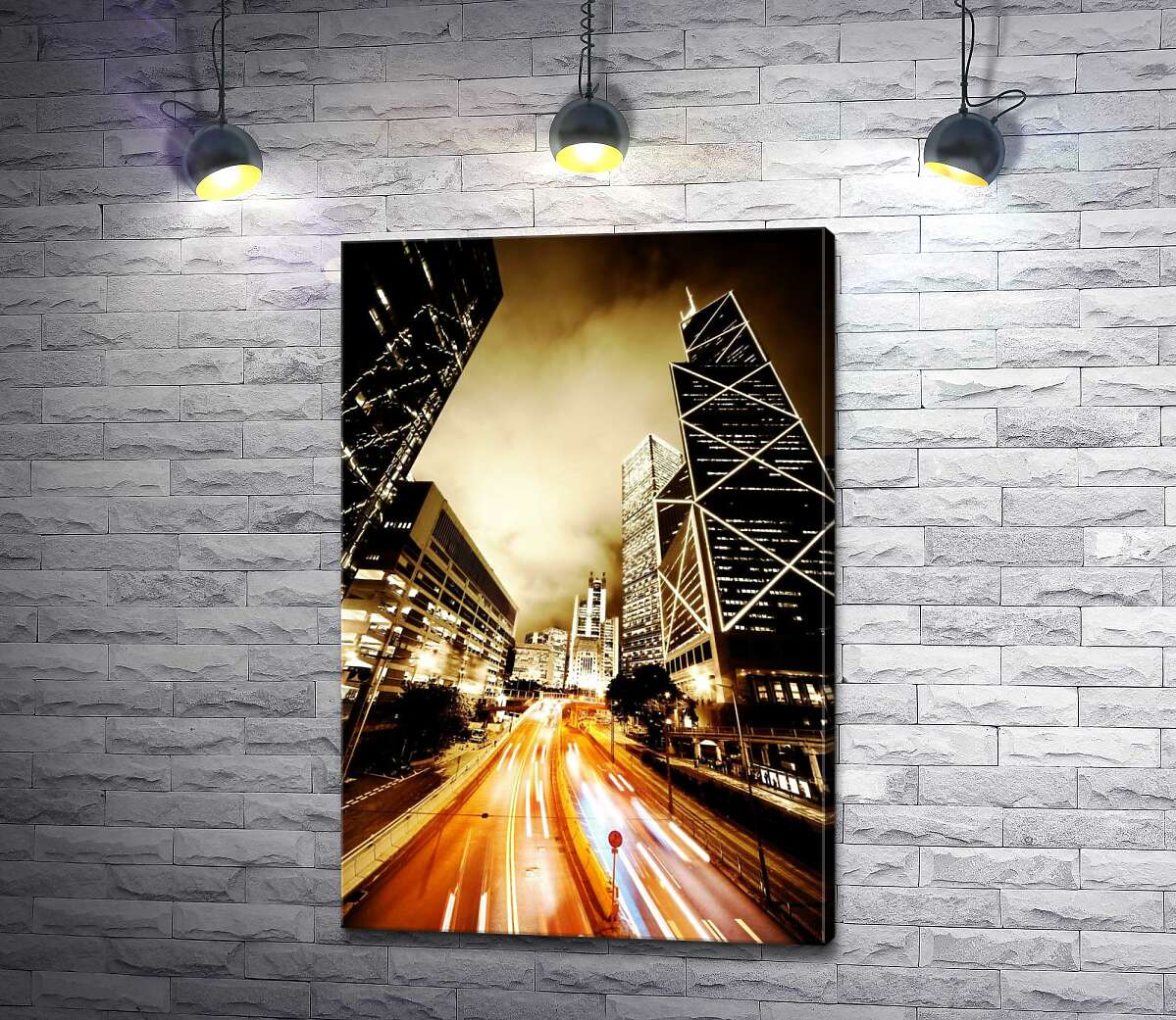 

Картина ArtPoster Дорожный коридор между великанами небоскребами 130x195 см Модуль №1