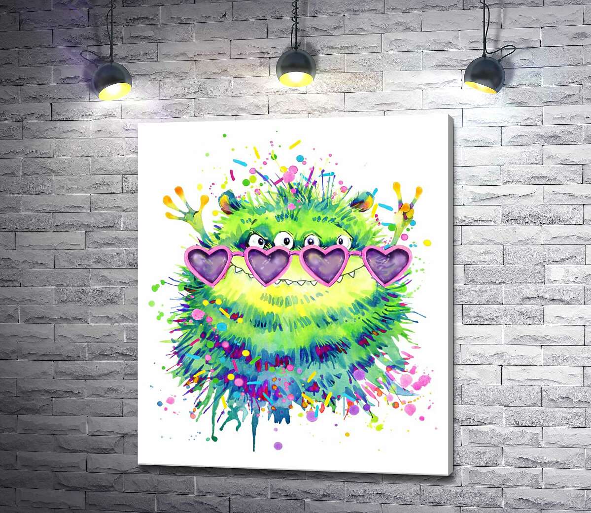 

Картина ArtPoster Зеленый монстр в очках-сердечках 130x154 см Модуль №1
