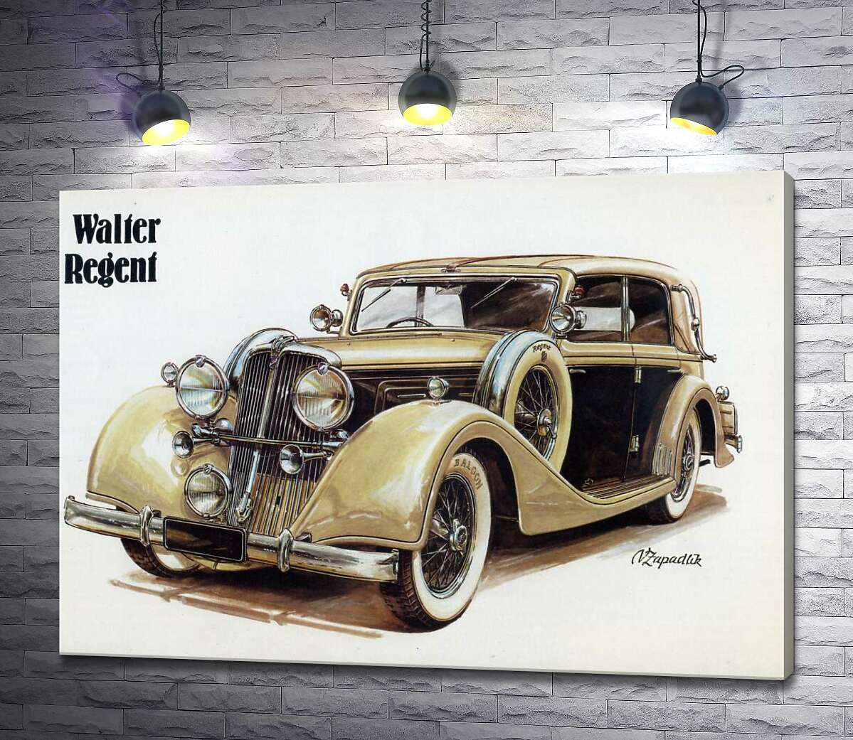 

Картина ArtPoster Кремовый блеск автомобиля Walter Regent 130x93 см Модуль №1