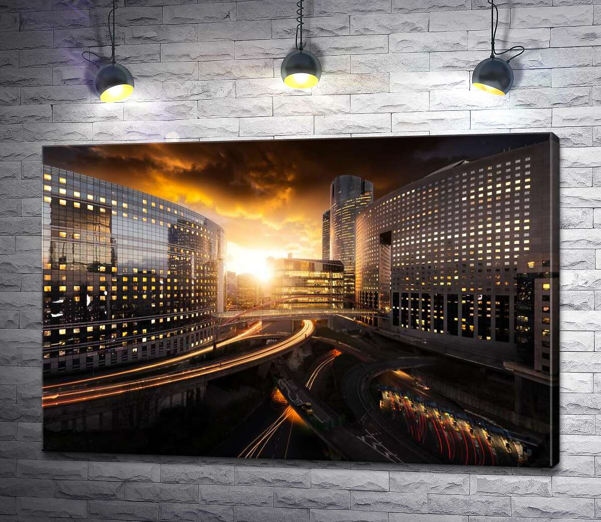

Картина ArtPoster Оранжевый восход над деловым кварталом Парижа 100x67 см Модуль №1