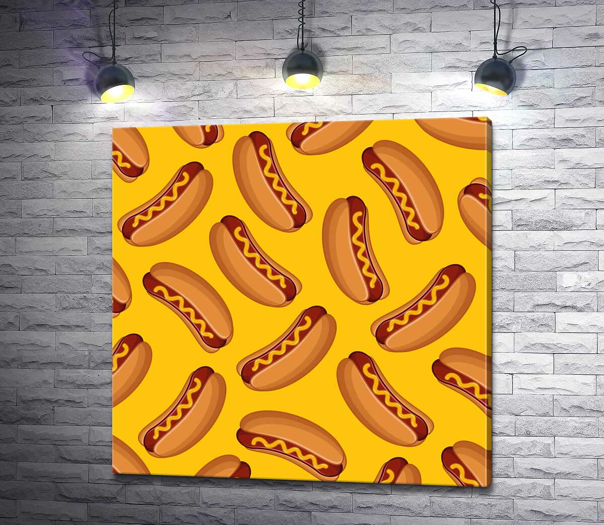 

Картина ArtPoster Орнамент из хот-догов 130x130 см Модуль №1
