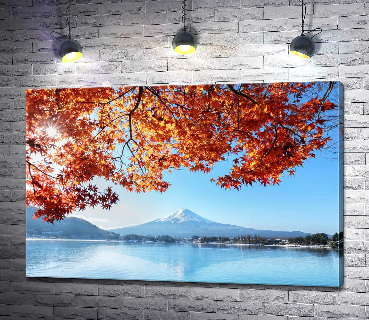 

Картина ArtPoster Осенний вид на гору Фудзи (Mount Fuji) из вод озера 130x87 см Модуль №1