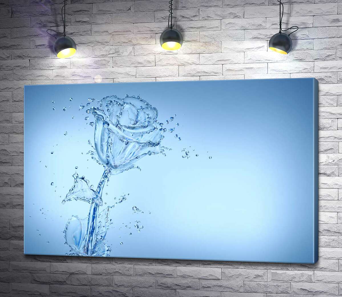 

Картина ArtPoster Небесные оттенки розы из прозрачных потоков воды 100x65 см Модуль №1