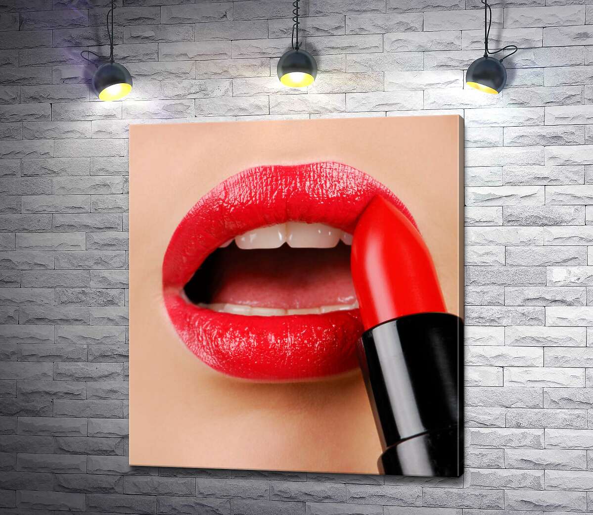 

Картина ArtPoster Нежные губы, накрашенные красной помадой 130x145 см Модуль №1
