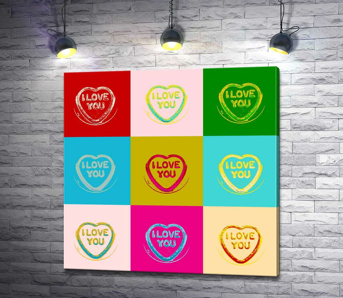 

Картина ArtPoster Надпись "I love you" в ярком стиле поп-арт 100x100 см Модуль №1