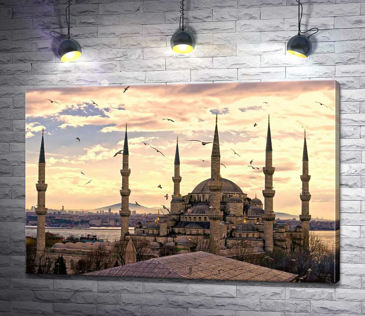 

Картина ArtPoster Острые шпили Голубой мечети (Sultanahmet Camii) устремляются в небо Стамбула 100x67 см Модуль №1