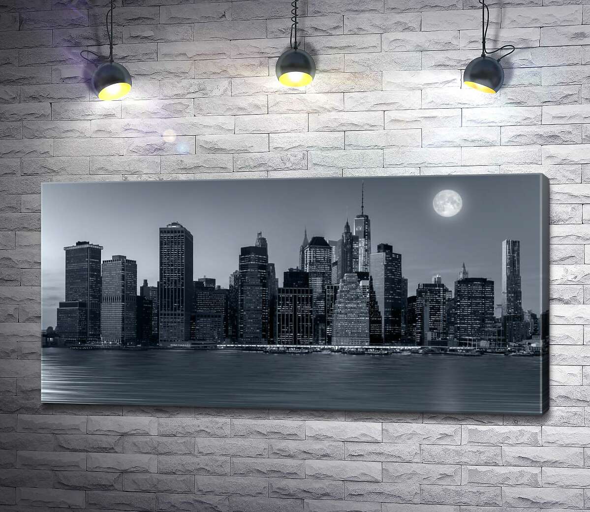 

Картина ArtPoster Полнолуние над сонным Нью-Йорком 130x65 см Модуль №1