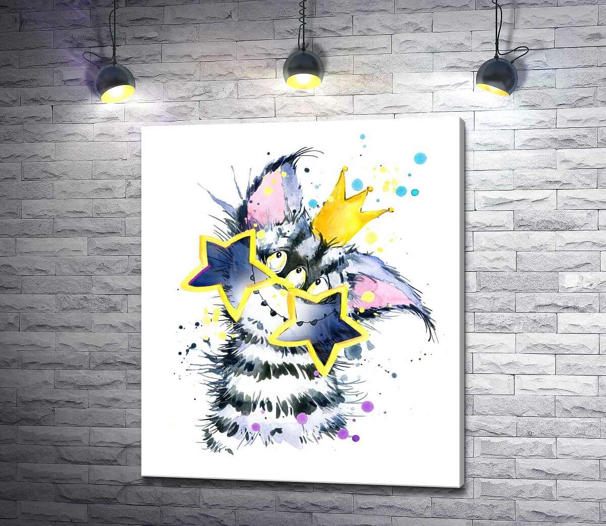 

Картина ArtPoster Полосатый монстр в короне и звездных очках 100x118 см Модуль №1