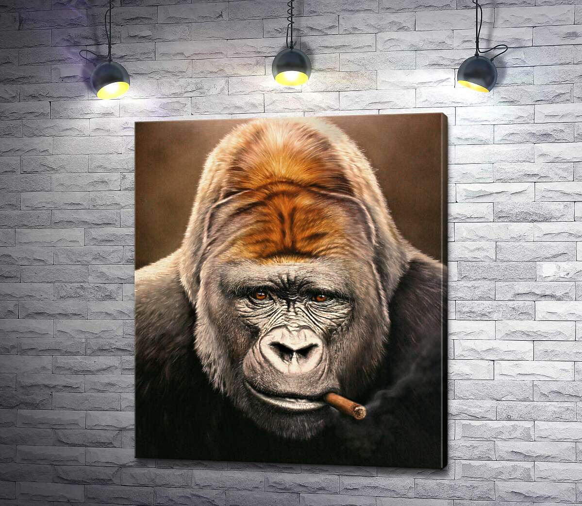 

Картина ArtPoster Портрет гориллы, курящей сигару 100x117 см Модуль №1