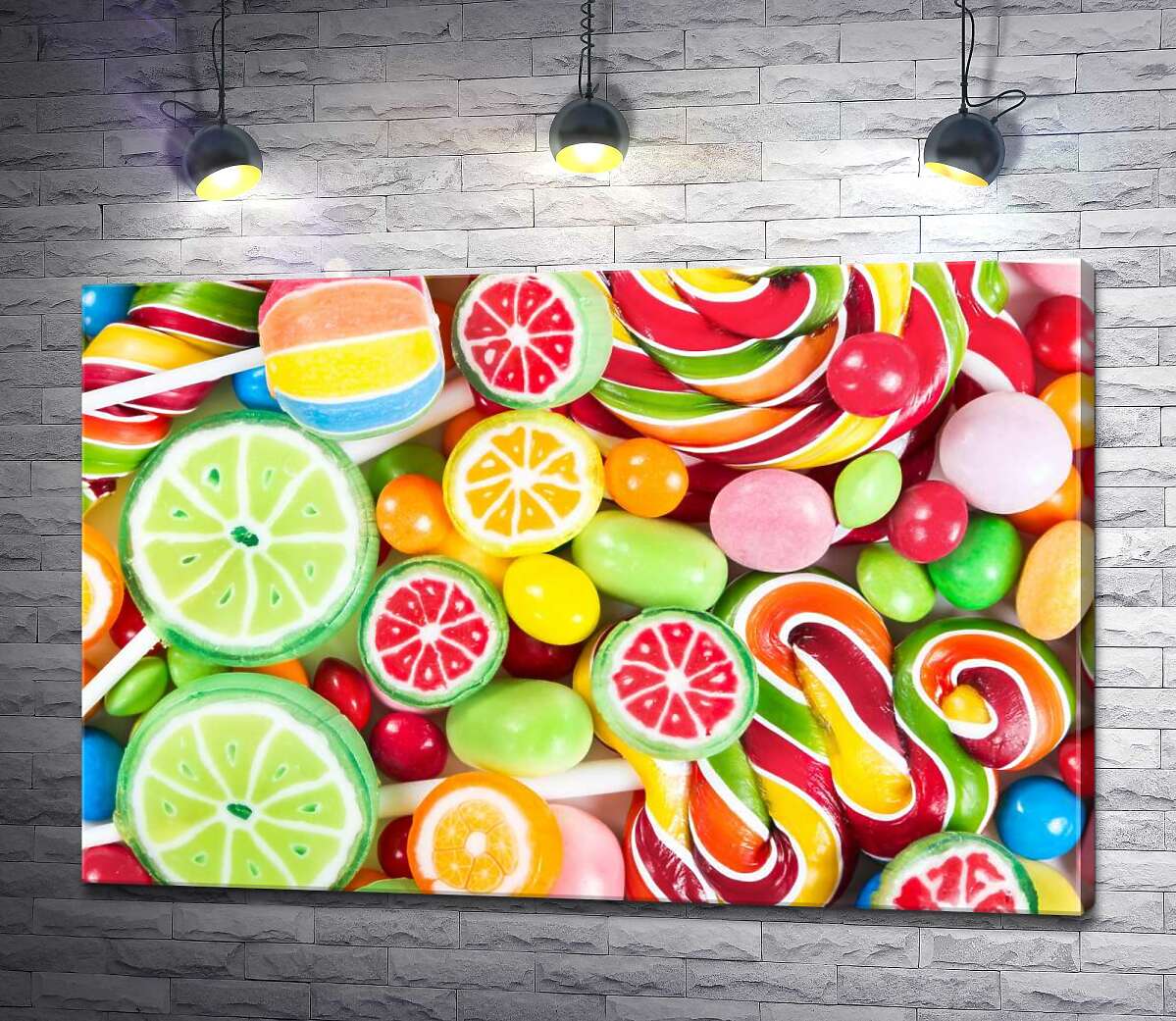 

Картина ArtPoster Радужное разнообразие сладких леденцов 100x67 см Модуль №1