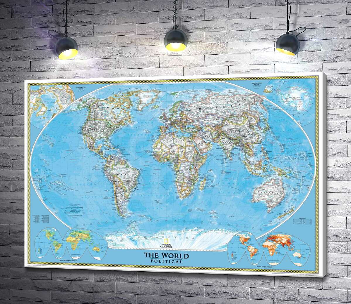 

Картина ArtPoster Подробная политическая карта мира 100x70 см Модуль №1