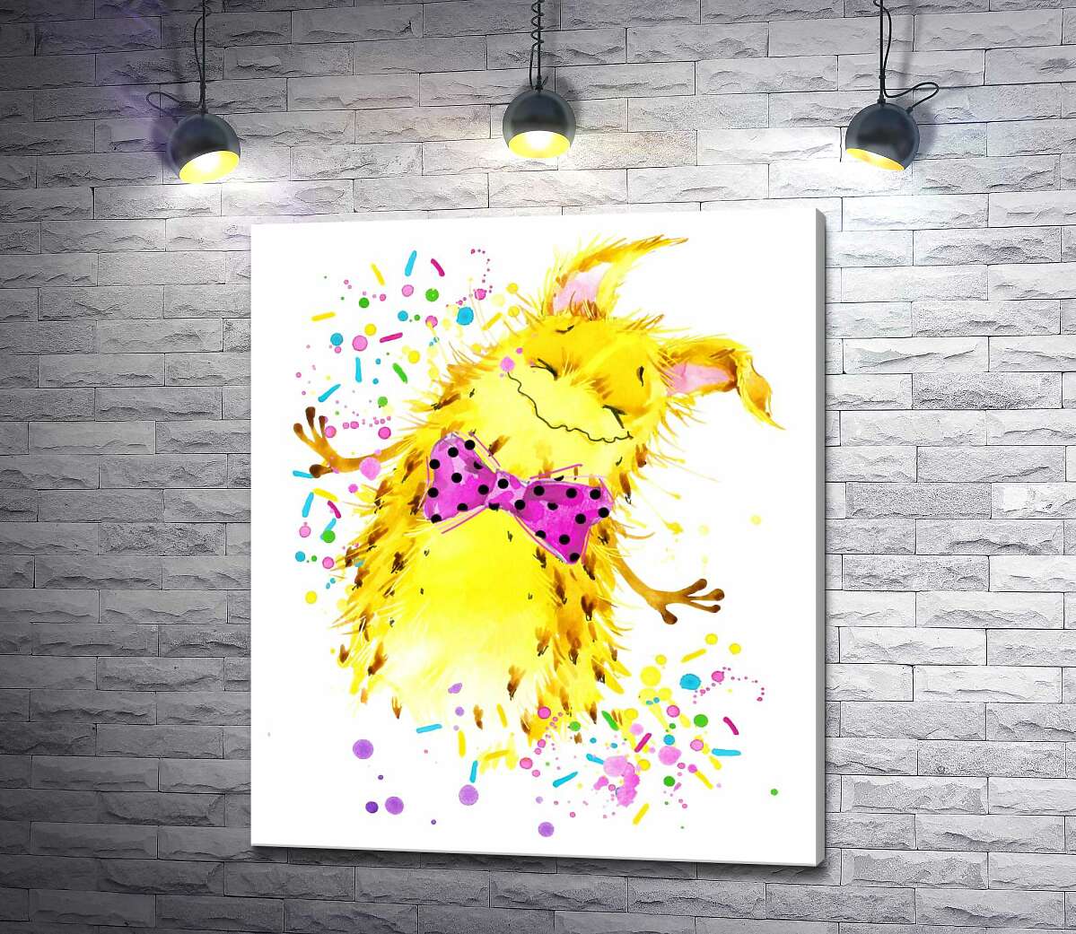 

Картина ArtPoster Счастливый желтый монстр с розовой бабочкой на шее 130x154 см Модуль №1