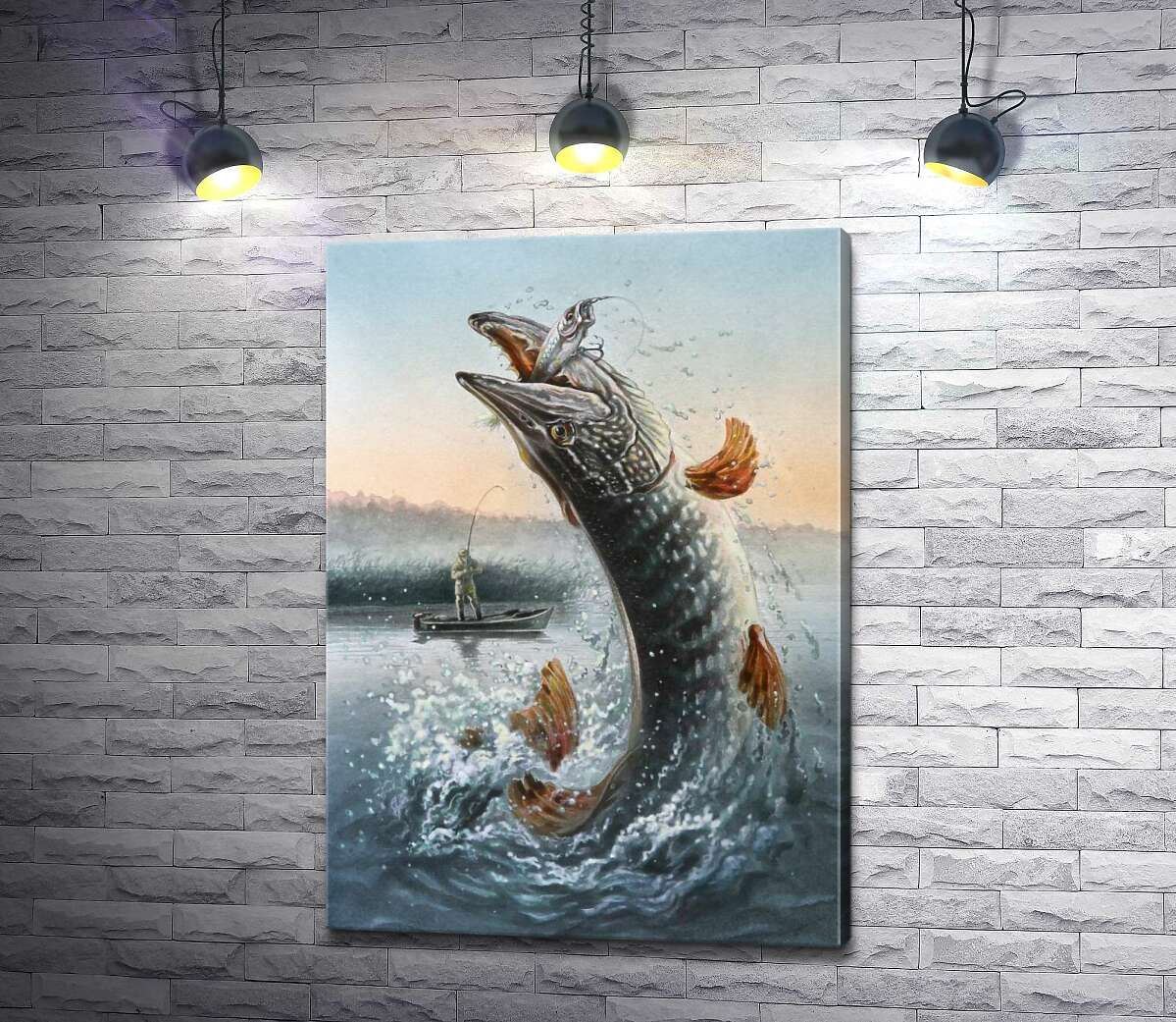 

Картина ArtPoster Щука выпрыгнула из воды, ловя приманку 130x184 см Модуль №1