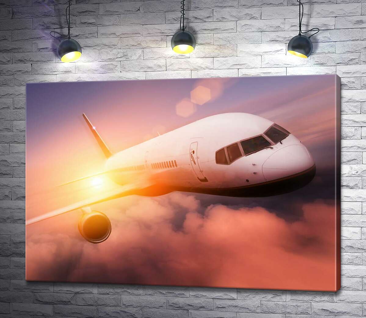 Картина ArtPoster Скоростной полет самолета на заоблачной высоте 50x35 ...