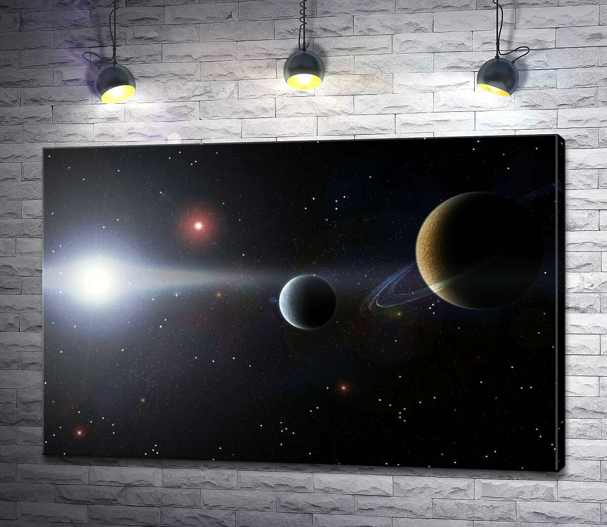 

Картина ArtPoster Силуэты планет в космическом пространстве 130x86 см Модуль №1