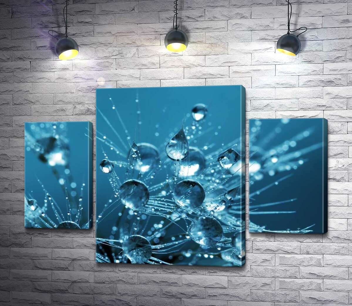 

Модульная картина ArtPoster Ажурные кончики одуванчика утопают в каплях воды 100x68 см Модуль №7