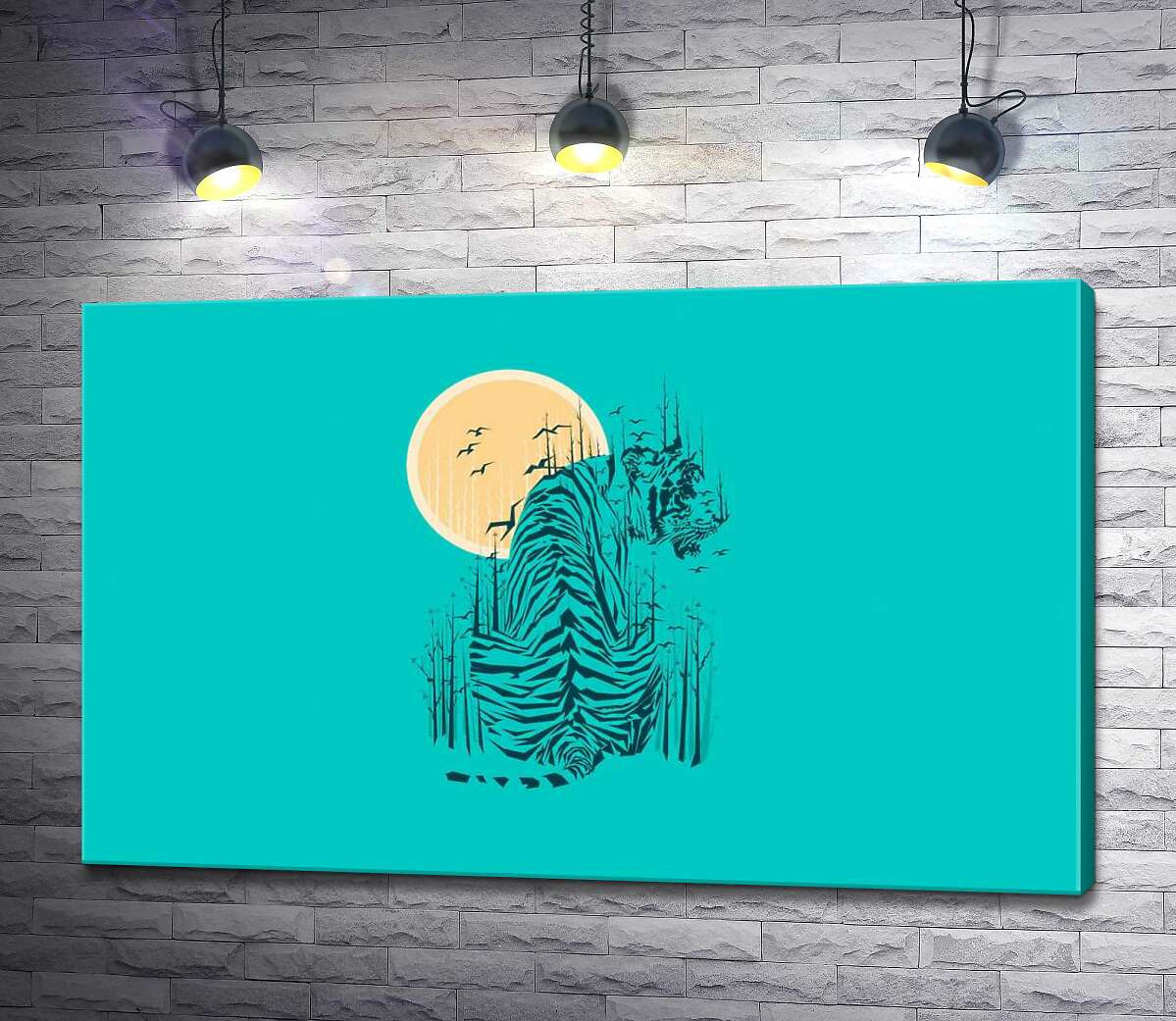

Картина ArtPoster Силуэт тигра перед солнечным диском 100x63 см Модуль №1