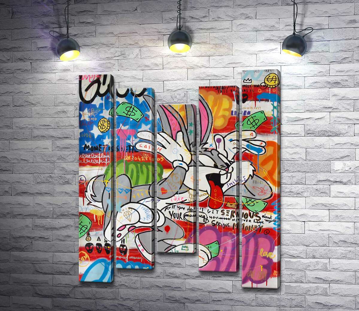

Модульная картина ArtPoster Багз Банни (Bugs Bunny) насмешливо показывает язык 100x128 см Модуль №28