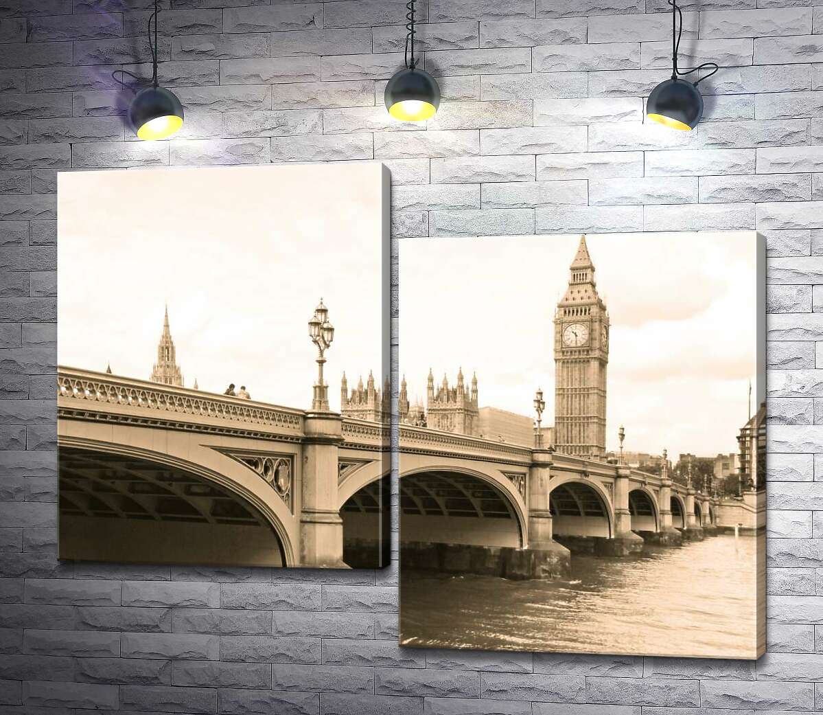 

Модульная картина ArtPoster Башня Биг-Бен (Big Ben) виднеется из-за Вестминтерского моста (Westminster Bridge) 100x76 см Модуль №5