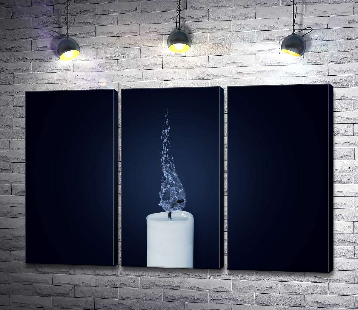 

Модульная картина ArtPoster Белая свеча горит водяным пламенем 102x66 см Модуль №11