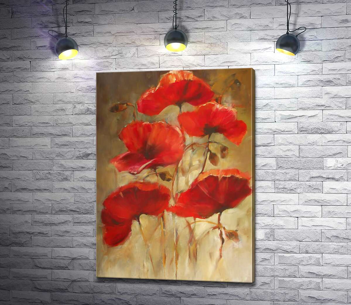 

Картина ArtPoster Роскошные головки красных цветов мака 130x181 см Модуль №1