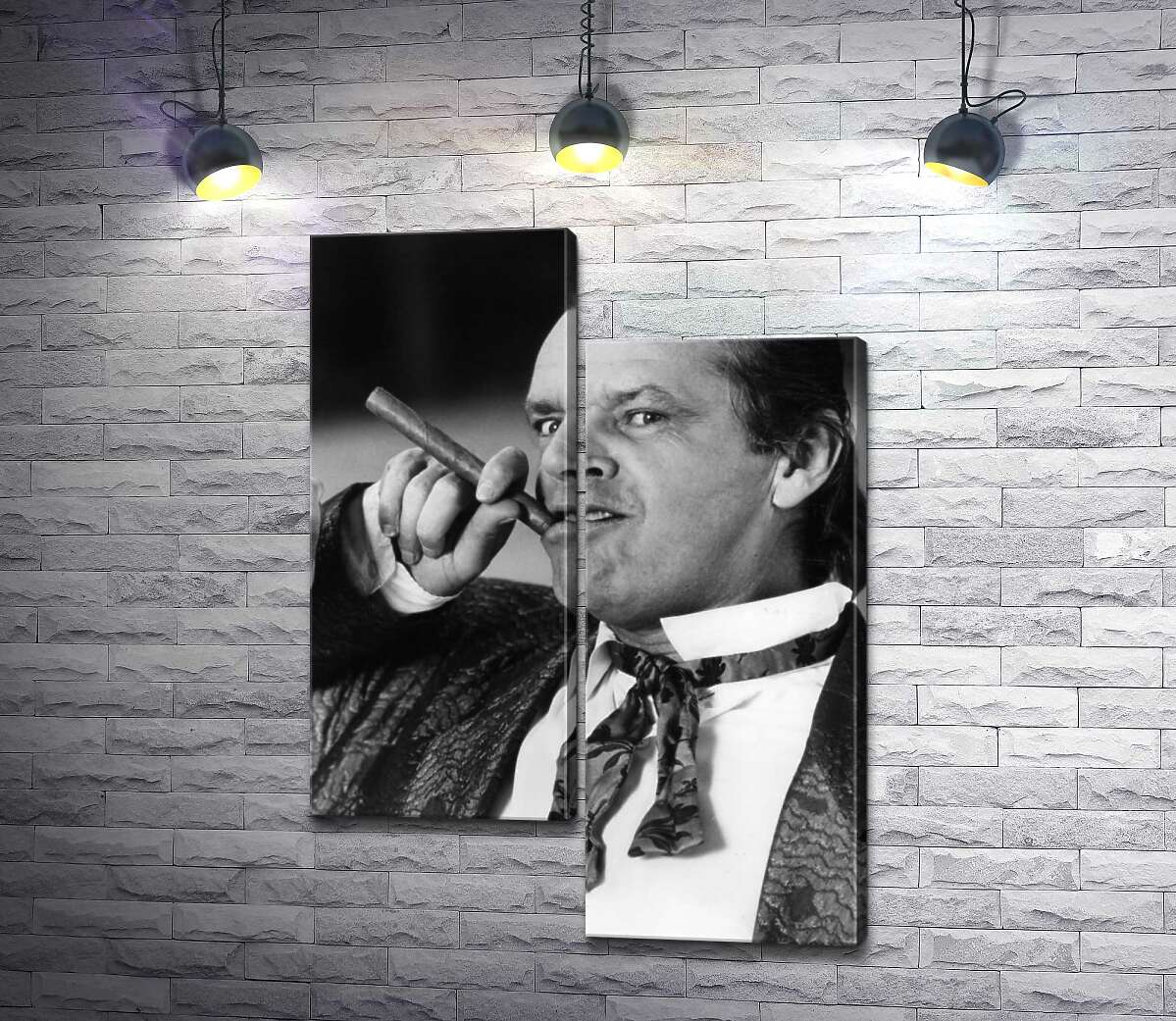 

Модульная картина ArtPoster Актер Джек Николсон (Jack Nicholson) позирует с сигарой на черно-белом снимке 50x71 см Модуль №5