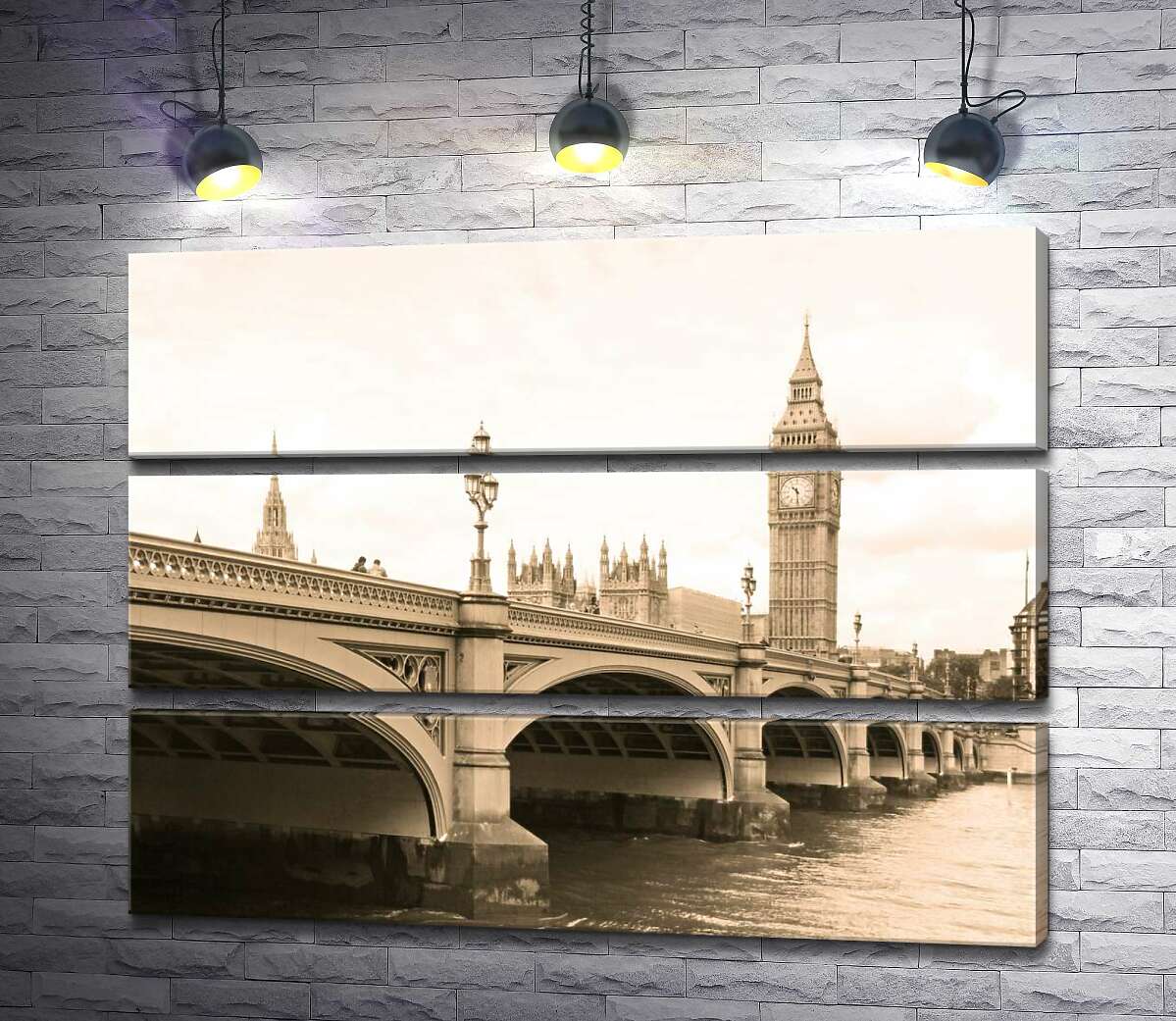 

Модульная картина ArtPoster Башня Биг-Бен (Big Ben) виднеется из-за Вестминтерского моста (Westminster Bridge) 100x75 см Модуль №13