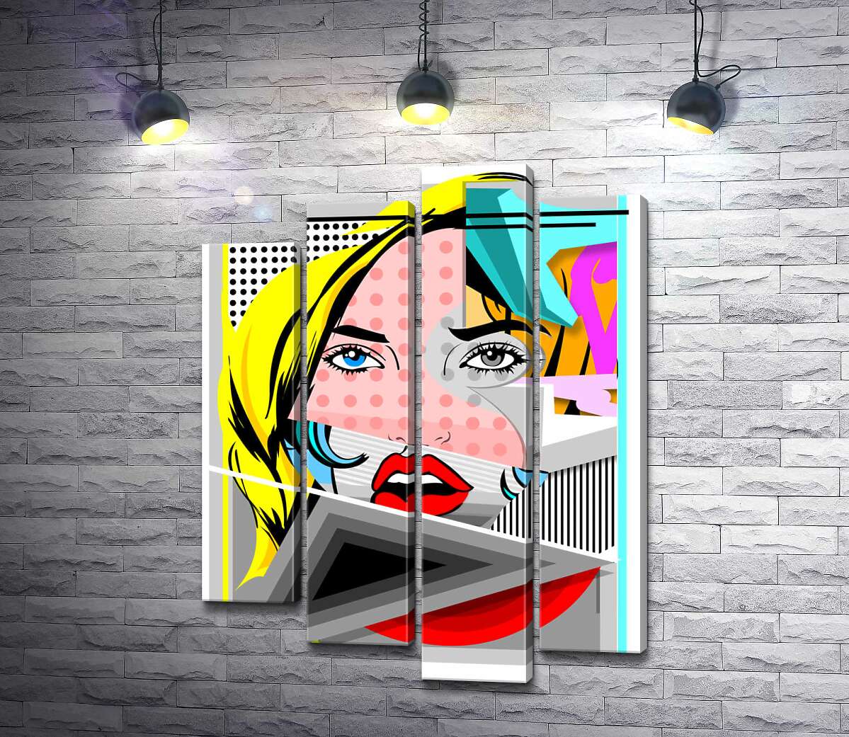 

Модульная картина ArtPoster Арт девушка среди геометрический фигур 80x109 см Модуль №21