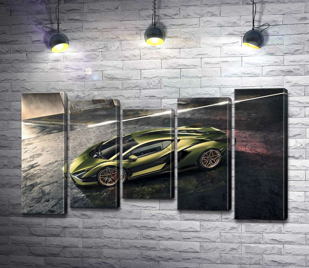 

Модульная картина ArtPoster Автомобиль супергибрид Ламборгини (Lamborghini Sian) 130x74 см Модуль №28