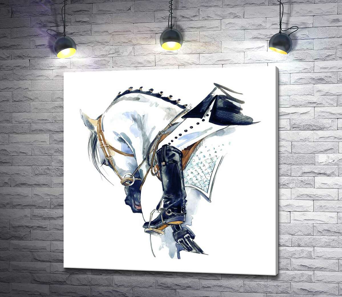

Картина ArtPoster Силуэт белого коня со всадником 130x130 см Модуль №1