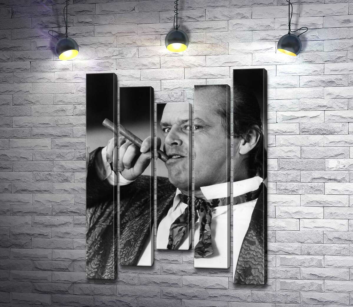 

Модульная картина ArtPoster Актер Джек Николсон (Jack Nicholson) позирует с сигарой на черно-белом снимке 130x183 см Модуль №28
