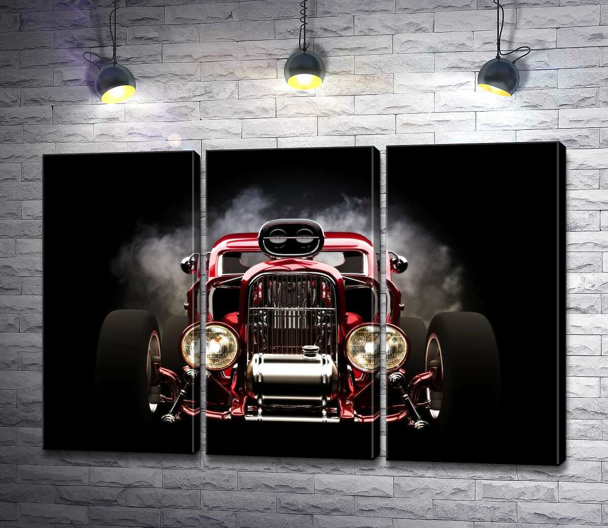 

Модульная картина ArtPoster Багровый бампер автомобиля Хот-род (Hot rod) 132x87 см Модуль №11