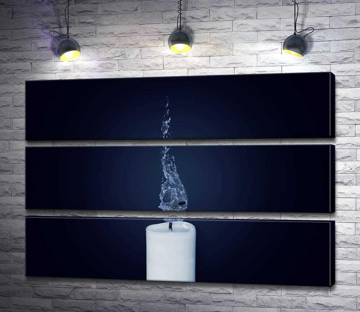 

Модульная картина ArtPoster Белая свеча горит водяным пламенем 91x60 см Модуль №13
