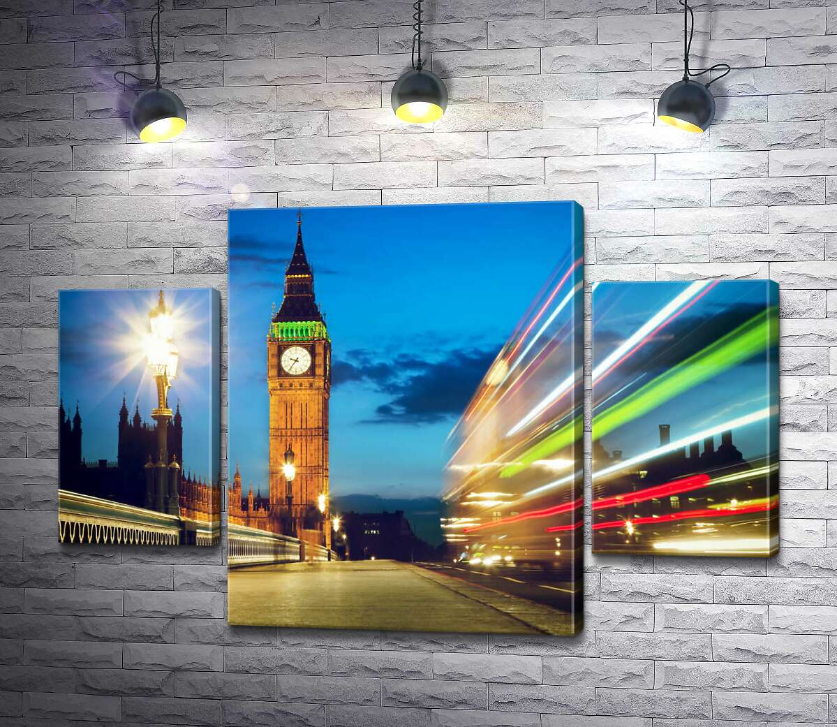 

Модульная картина ArtPoster Башня Биг-Бен (Big Ben) величественно наблюдает за оживленным движением города 80x54 см Модуль №7