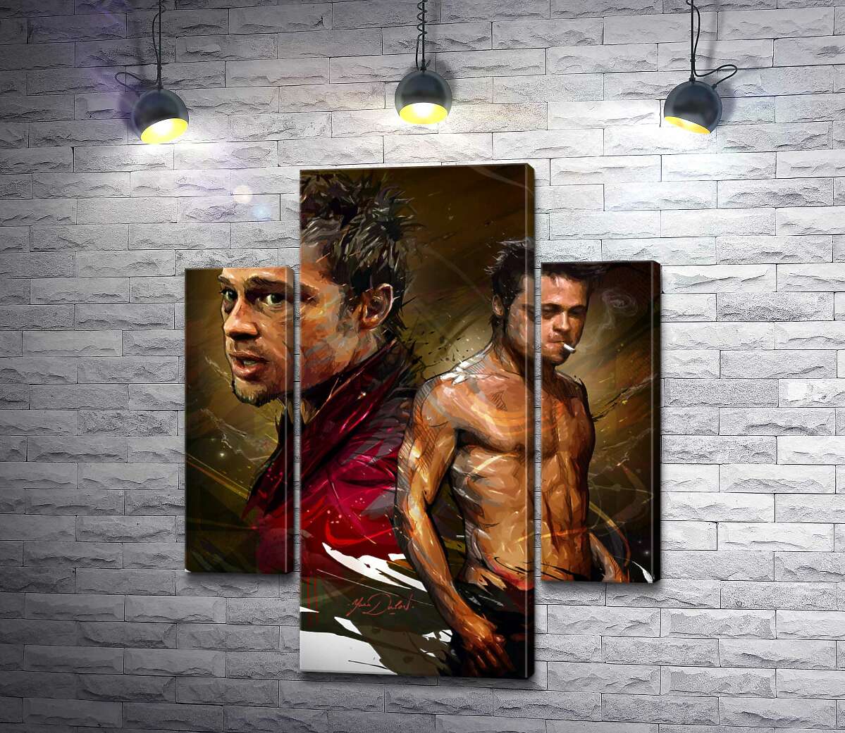 

Модульная картина ArtPoster Актер Брэд Питт (Brad Pitt) в главной роли фильма "Бойцовский клуб" (Fight club) 100x120 см Модуль №7