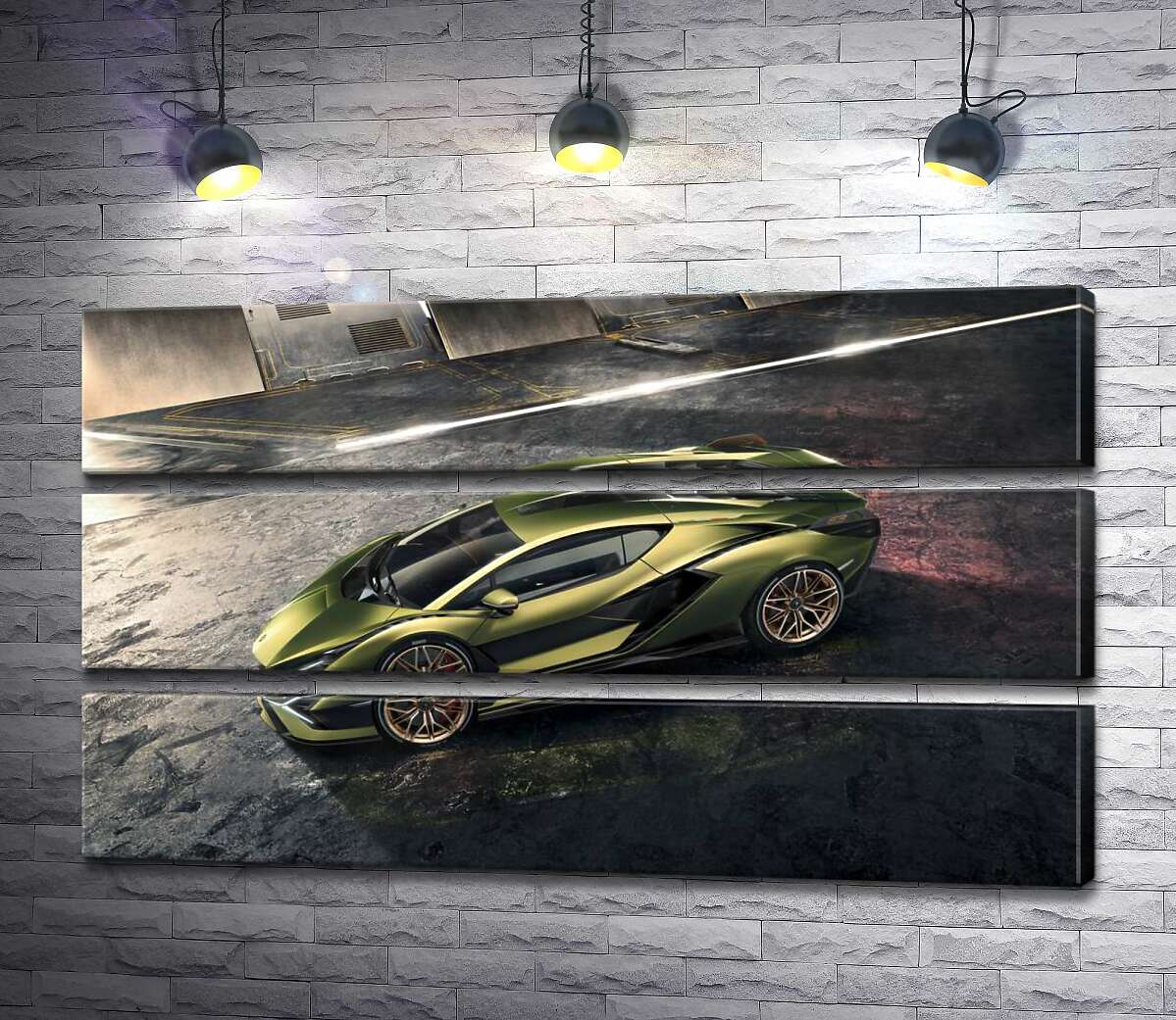 

Модульная картина ArtPoster Автомобиль супергибрид Ламборгини (Lamborghini Sian) 106x60 см Модуль №13