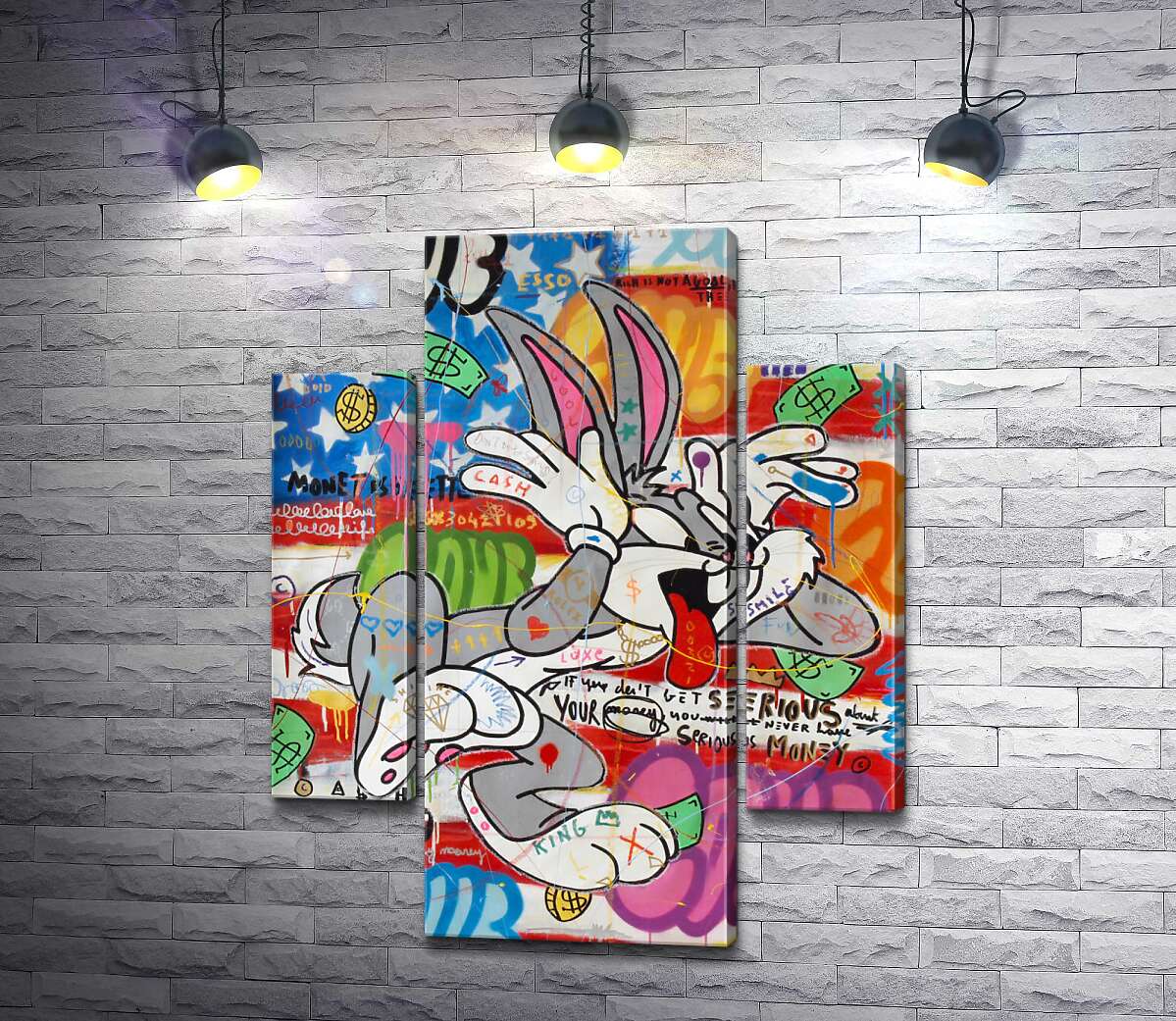 

Модульная картина ArtPoster Багз Банни (Bugs Bunny) насмешливо показывает язык 131x165 см Модуль №7