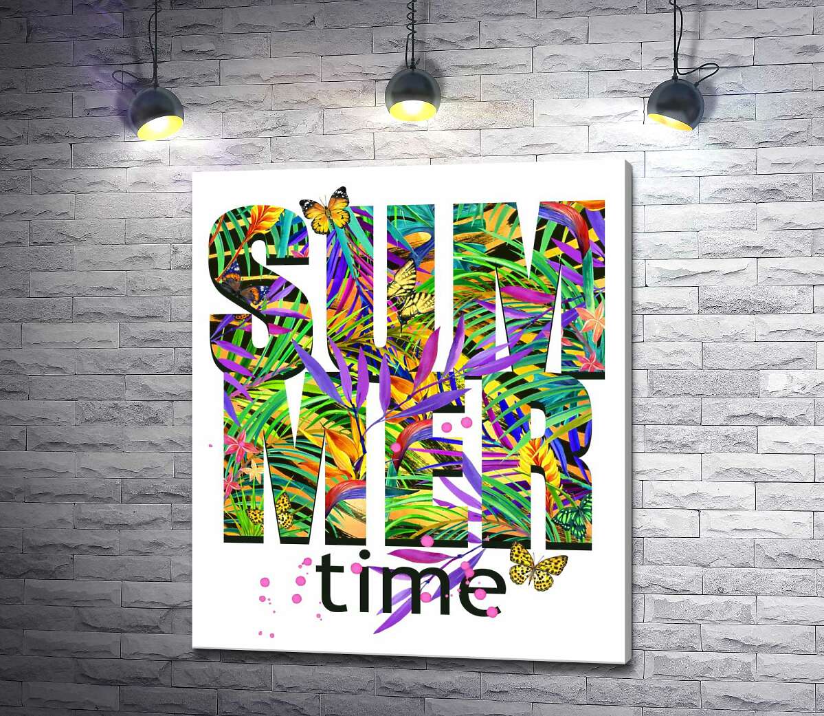 

Картина ArtPoster Яркие цвета тропических джунглей в надписи "summertime" 130x154 см Модуль №1