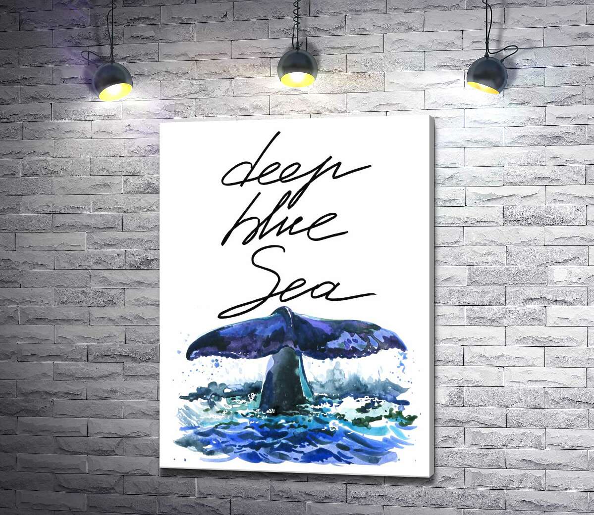 

Картина ArtPoster Хвост кита над водной поверхностью рядом с надписью "deep blue sea" 100x136 см Модуль №1