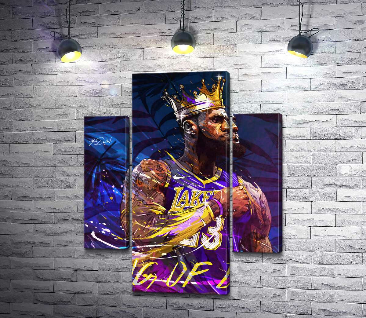 

Модульная картина ArtPoster Баскетболист Леброн Джеймс (LeBron James) - король Лос-Анджелеса 131x164 см Модуль №7