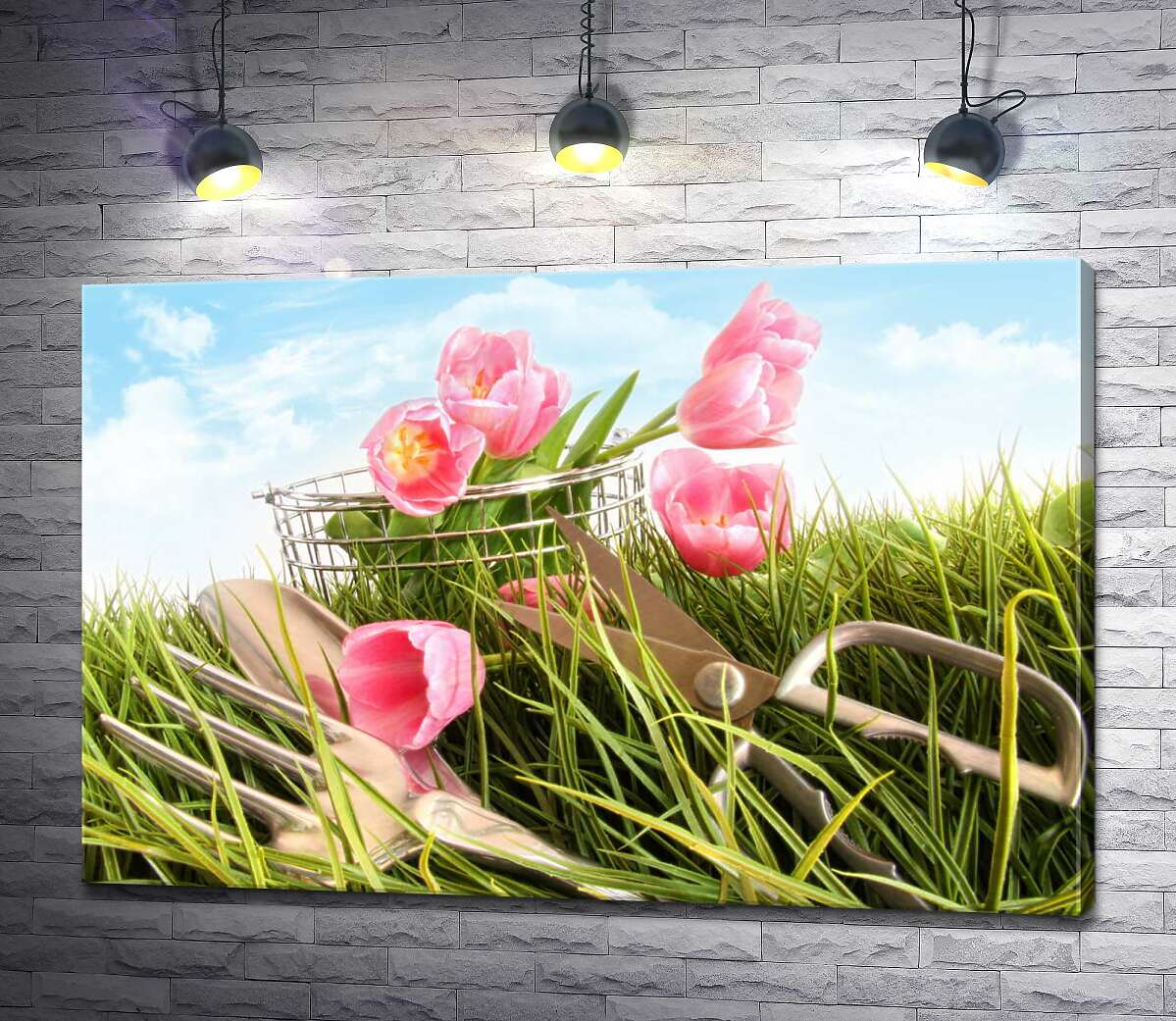 

Картина ArtPoster Только срезанные тюльпаны потерялись в траве 130x87 см Модуль №1