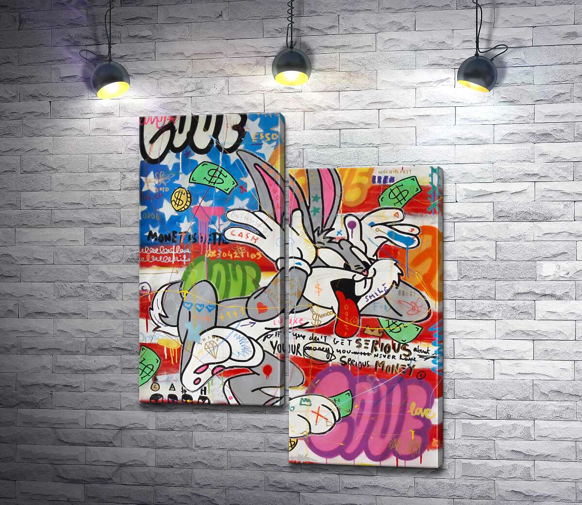 

Модульная картина ArtPoster Багз Банни (Bugs Bunny) насмешливо показывает язык 50x64 см Модуль №5