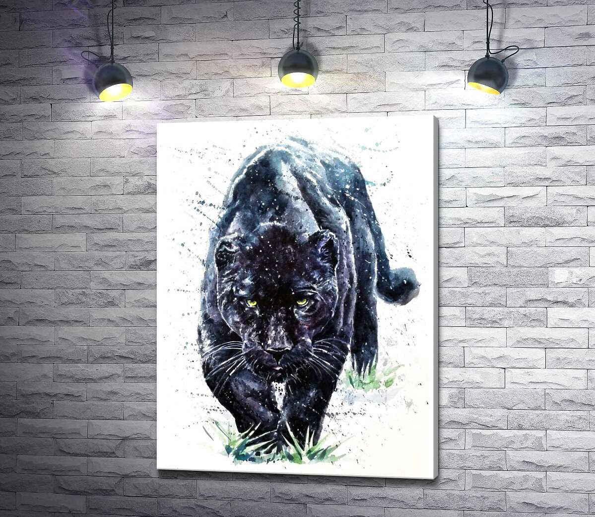 

Картина ArtPoster Черная пантера не спеша крадется по ковру травы 130x173 см Модуль №1