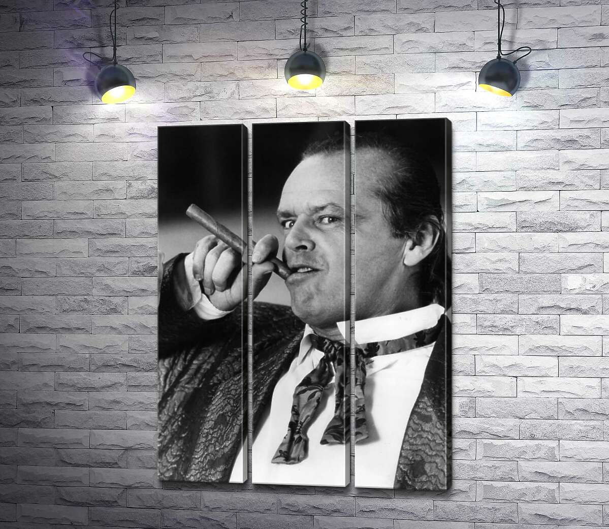 

Модульная картина ArtPoster Актер Джек Николсон (Jack Nicholson) позирует с сигарой на черно-белом снимке 132x181 см Модуль №11