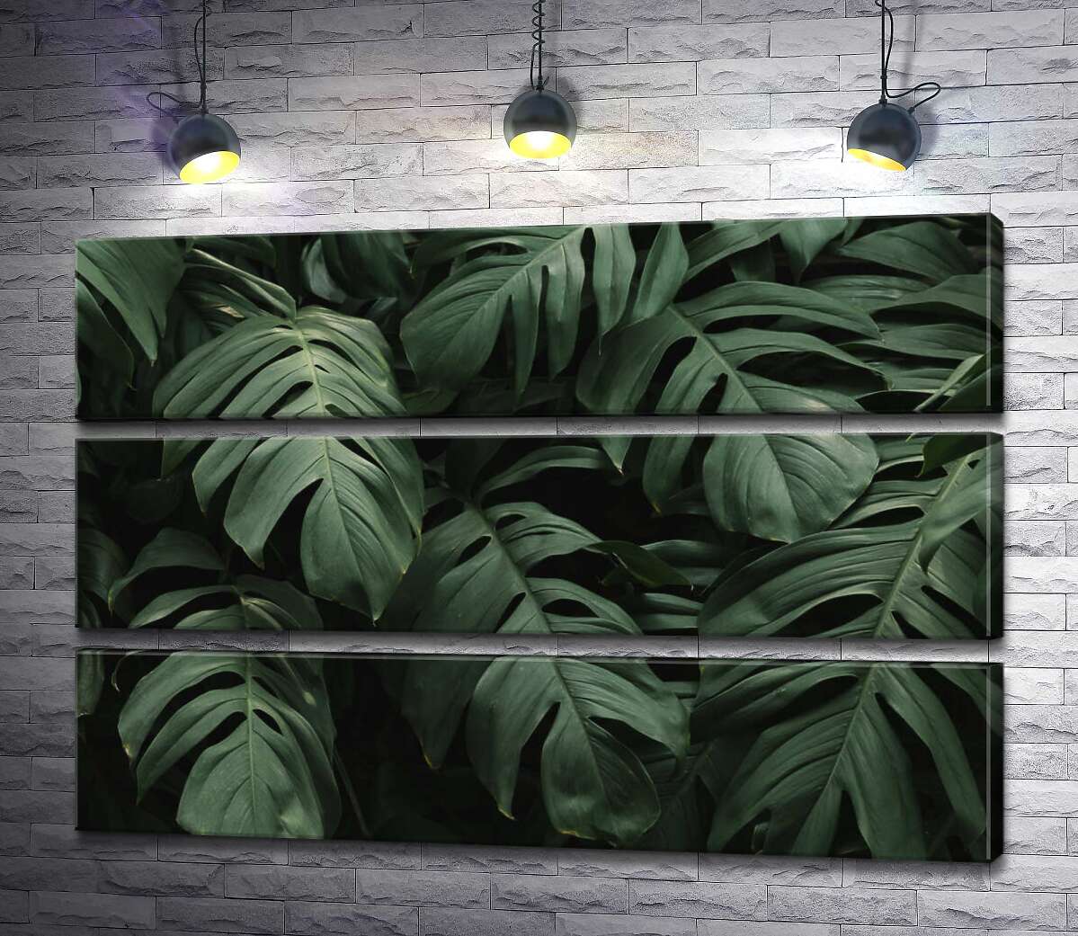 

Модульная картина ArtPoster Ажурные листья тропической лианы монстеры 130x87 см Модуль №13